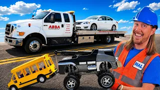 Handyman Hal Tow Truck Adventure! Build an RC Tow Truck & Real Tow Truck Rescue for Kids