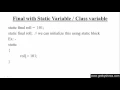 113 Final with Static variable in Java Programming Hindi