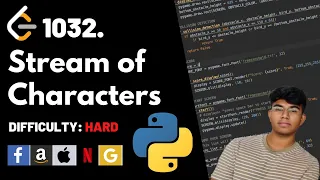 Stream of Characters Leet code 1032 Theory explained Python code