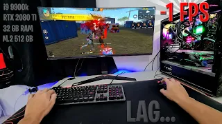 Jugando FREE FIRE en una PC de la NAZA *SALE MAL* || Kakero14