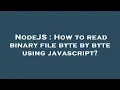 NodeJS How to read binary file byte by byte using javascript