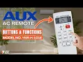 Aux AC Remote Buttons Functions Model No YKR- Heat Pump Remote Guide