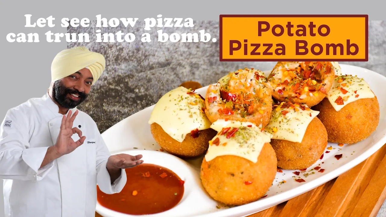 Potato pizza bomb        Chef Harpal Singh