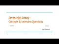 Javascript Array Its Methods Its Interview Questions in Marathi