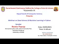 A Webinar on Data Science and Machine Learning in Python