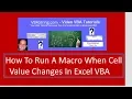 How To Run A Macro When Cell Value Changes In Excel VBA