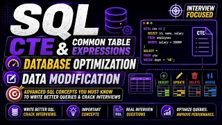 SQL CTE Database Optimisation Data Modification Advanced SQL for Interviews Data Engineering
