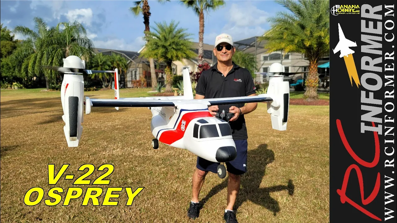 Banana Hobby /BLITZRC WORKS V-22 OSPREY Hover & Forward Flight Demo By: RCINFORMER