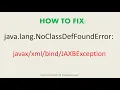 Solved How to fix java lang NoClassDefFoundError
