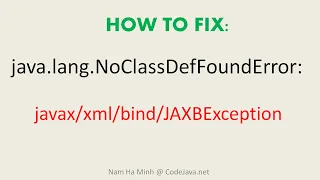 Solved How to fix java lang NoClassDefFoundError
