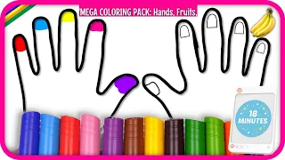 Learn Colors, Count Fingers & Banana Drawing | 18 Min Educational Coloring Compilation for Kids