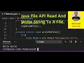 Java File API Read And Write String To A File