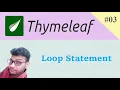 Thymeleaf Tutorial in Hindi Thymeleaf Simple Loop Example Part-1