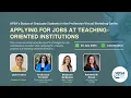Applying for Jobs at Teaching-Oriented Institutions