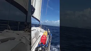 A clip from our latest video when we sailed from Barbuda to Saint Martin, link in the description