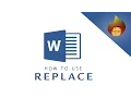 How to use REPLACE FUNCTION MICROSOFT WORD