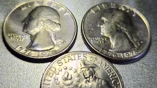 WOW Two bicentennial 1976D Quarters filled Mint Mark and one Reverse double strike errors found