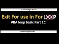 Exit For use in For loop VBA Loop Basic - PART1C