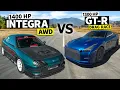 HONDAS vs HATERS RETURNS 1400hp AWD Integra vs 1300hp Nissan GT-R Drag Race