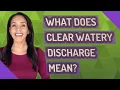 What does clear watery discharge mean