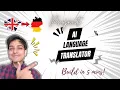 AI Language Translator Built from Scratch - AI basic project