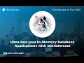 Create In-Memory Database Apps with Java MicroStream JUG Ingolstadt German