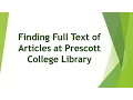 Finding Full Text of Articles