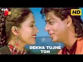 Download Lagu Dekha Tujhe Toh | Shahrukh Khan - Madhuri Dixit Romantic Song | 90's Superhit Songs | Alka -Kumar