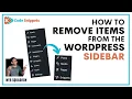 Remove Items from Wordpress Dashboard Sidebar - Code Snippets