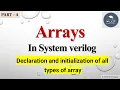 Array examples in system verilog Declaration and initialization of all types of array