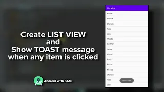 Create LIST VIEW and show TOAST message when any item is clicked Android Studio 4 0