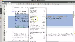 Java Swing JList Demo