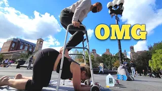 WEIRD INTENSE STREET MASSAGE in WASHINGTON SQ PARK on Female in NYC Unintentional ASMR