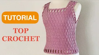 Aprende a Tejer Este Top A Crochet en Punto de Ondas