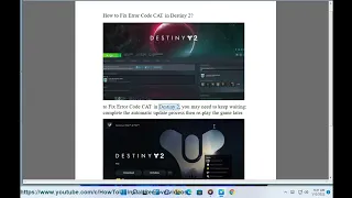 Fix Error Code CAT in Destiny 2