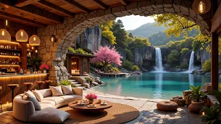 Cozy Lakeside Porch Ambience on a Tranquil March Morning 🌿 Soft Jazz Piano Music to Relax & Study