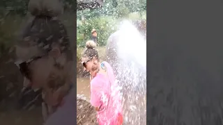 Sprayed on m the face by elephants!  #elephant #sanctuary #thailand