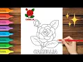 Camellia Flower Coloring Page Learn Flower Names Colors for Kids