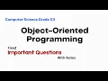 Class 12 OOP Object-oriented Programming Fixed Question with Note IMP Question from OOP class 12