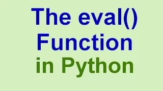 Python Tips Tricks The eval Function
