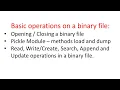 File Handling Part 9 BCA MCA Computer Science Class XII CBSE Binary File examples