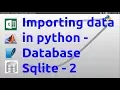 Importing data in python Database Sqlite - 2