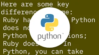 Learning Python from Ruby Differences and Similarities