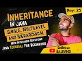 Lecture 25 Java Inheritance Single Multilevel Hierarchical Hybrid Interface Java Tutorial