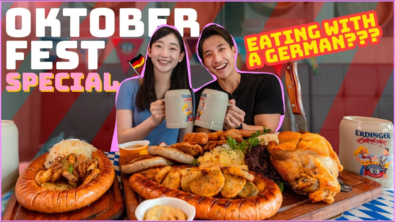 MASSIVE Oktoberfest Platter with a German Fan!   Ultimate German Food Mukbang at Brotzeit Singapore!