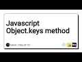 Find length of Object in javascript using Object key method