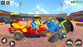 monster trucks vs rickshaw crash demolition derby derby simulator android gameplay 