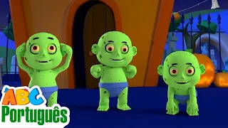 Cabeça, Ombros, Joelhos e Pés com ZUMBIS | Rimas De Halloween | Aqui Bebês Cantam