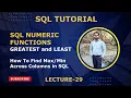SQL GREATEST and LEAST SQL Numeric Built-In Functions Part 29
