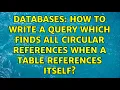 Databases How to write a query which finds all circular references when a table references itself
